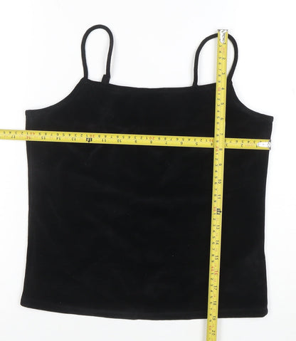 NA-KD Women’s Black Velvet Camisole Tank Top Size M