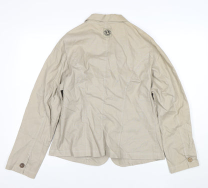 The Earth Collection Beige Ramie Cotton Women’s Blazer Jacket L