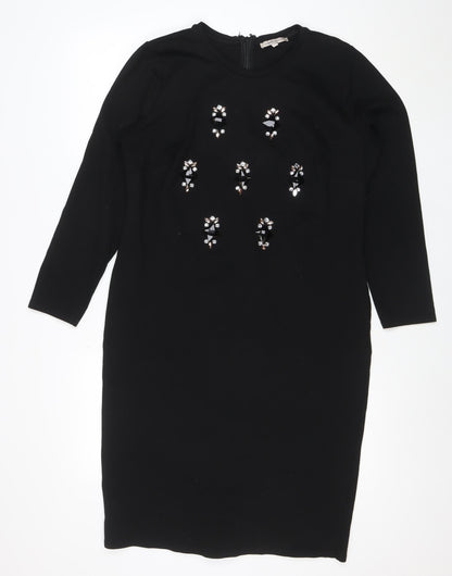 Marks and Spencer Women's Black Beaded Sheath Dress Size 16