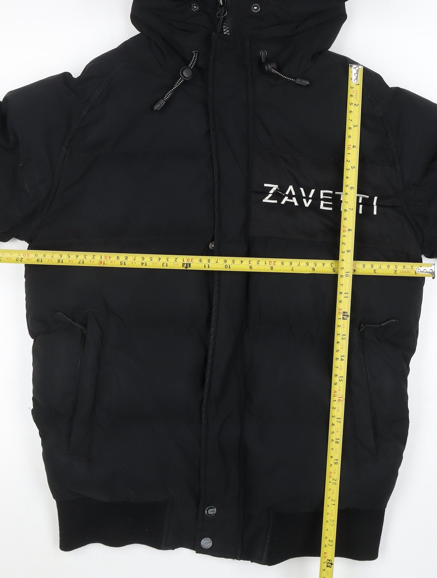 Zavetti Canada Men's Black Puffer Jacket Hooded Size S Winter Casual