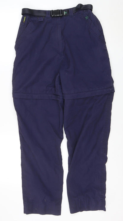 Craghoppers Women's Blue Cargo Travel Trousers UK 12 Belted Quick Dry