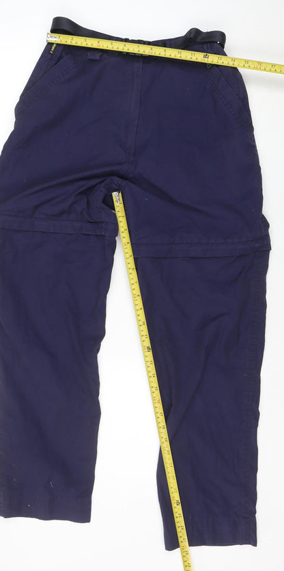 Craghoppers Women's Blue Cargo Travel Trousers UK 12 Belted Quick Dry