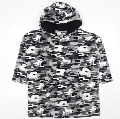 Harry Bear Boys Grey Camouflage Fleece Hooded Nightwear One Size