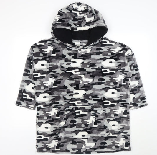 Harry Bear Boys Grey Camouflage Fleece Hooded Nightwear One Size