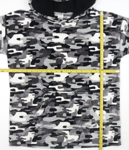 Harry Bear Boys Grey Camouflage Fleece Hooded Nightwear One Size