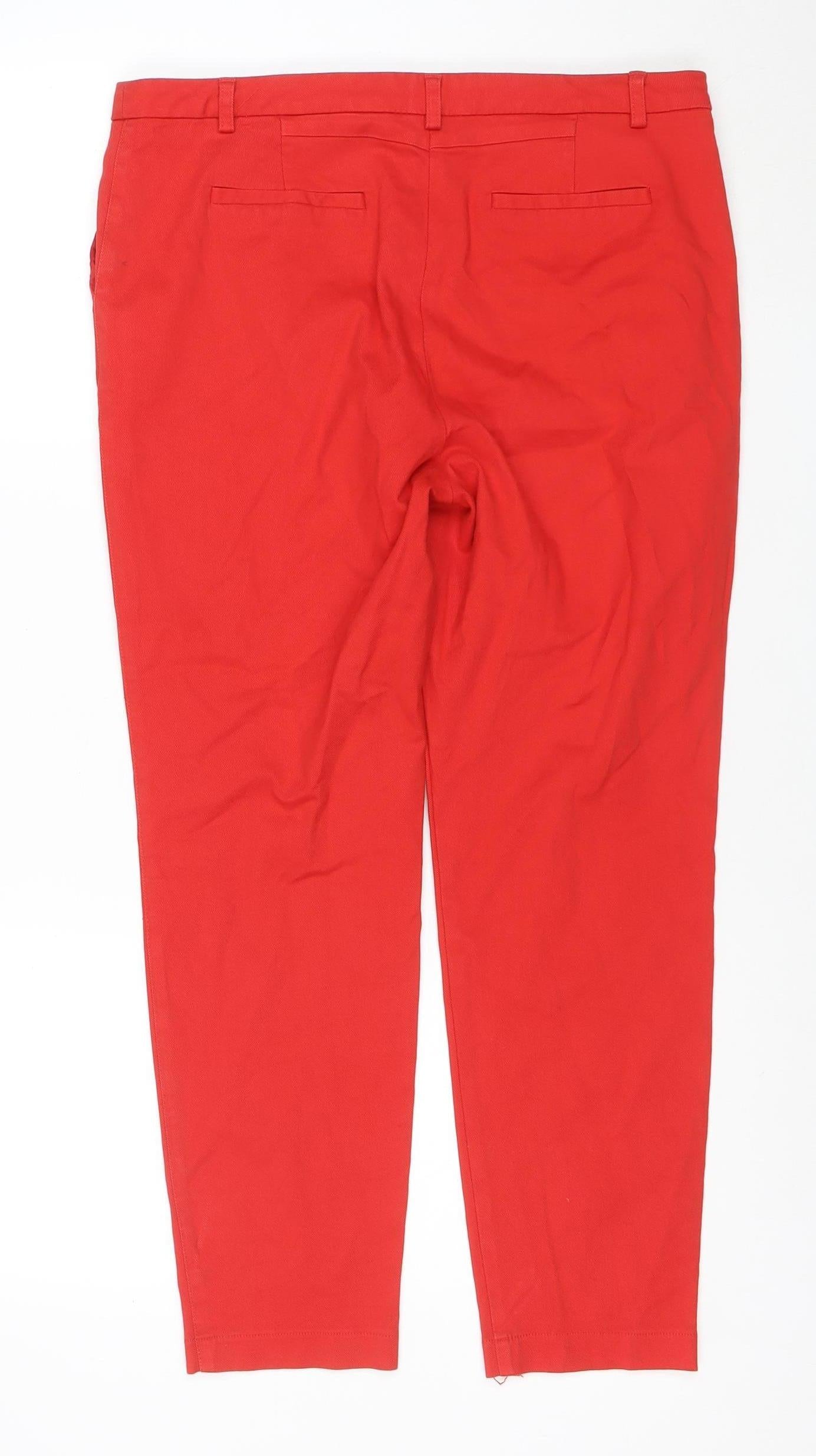 Next Women's Red Straight Stretch Jeans Size 14 Regular