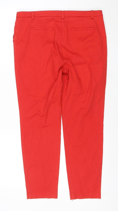 Next Women's Red Straight Stretch Jeans Size 14 Regular
