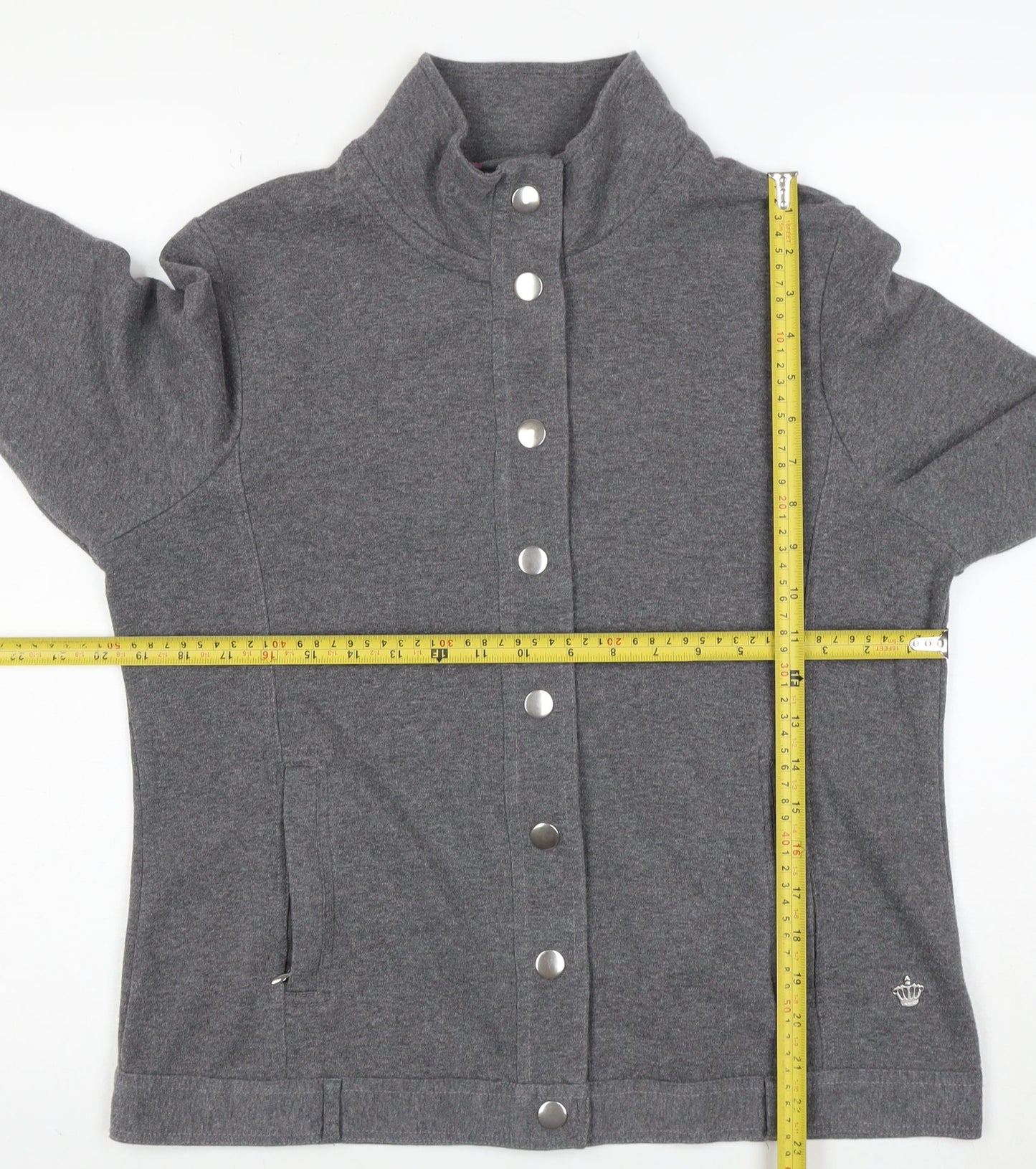 Dash Women’s Grey Cotton Blend Casual Jacket Size 14