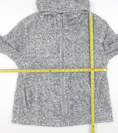 Peter Storm Women Grey Size 12 Fleece Hooded Full Zip Jacket
