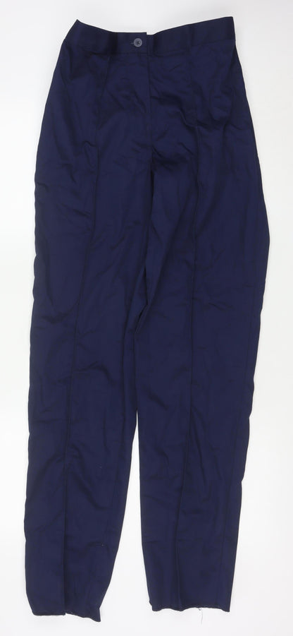 Tibard Womens Blue Size 12 Workwear Trousers Elastic Waist Polyester Cotton