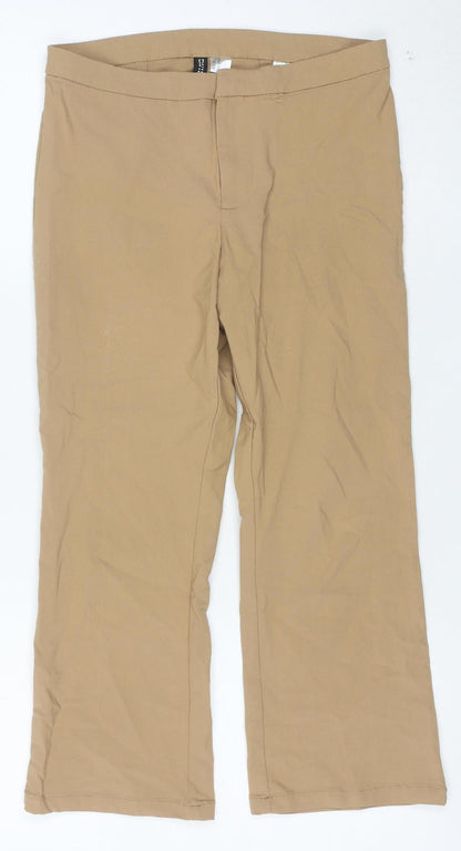 H&M Divided Women's Beige Slim Fit Stretch Trousers Size 10