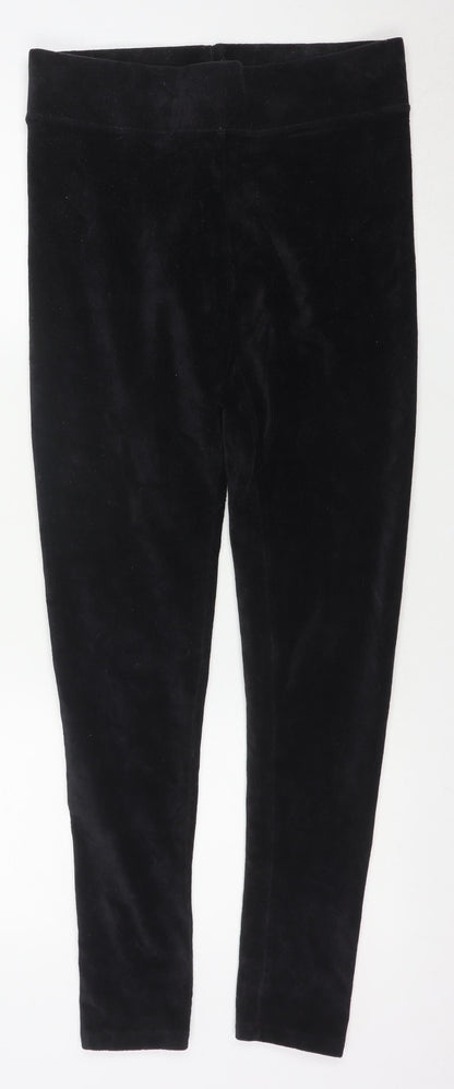 Marks and Spencer Women’s Black Cotton Blend Stretch Velvet Leggings Size 12