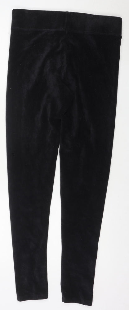 Marks and Spencer Women’s Black Cotton Blend Stretch Velvet Leggings Size 12