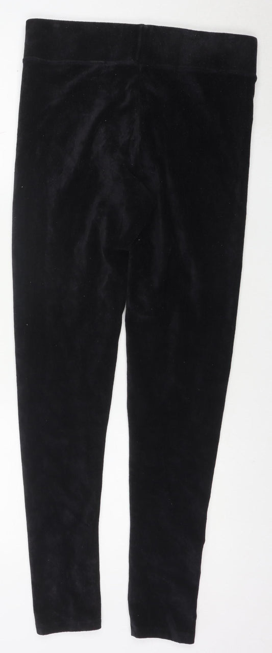 Marks and Spencer Women’s Black Cotton Blend Stretch Velvet Leggings Size 12