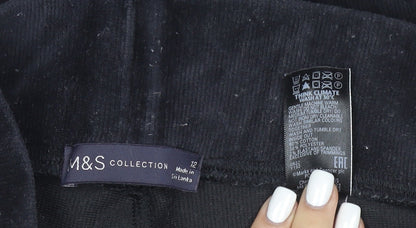 Marks and Spencer Women’s Black Cotton Blend Stretch Velvet Leggings Size 12