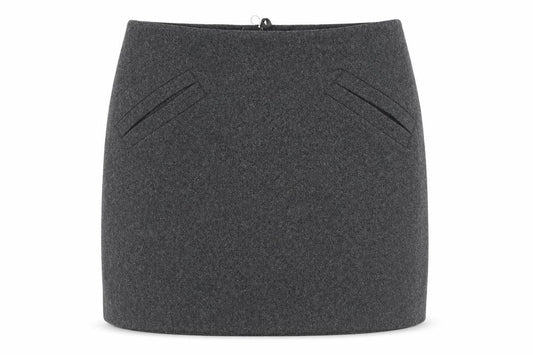 H&M Women Grey Wool Blend Pencil Skirt Size 10 Lined Workwear