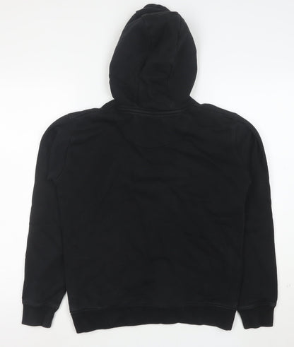 Jack Wills Boys Black Pullover Hoodie 14-15 Years Cotton Blend Logo