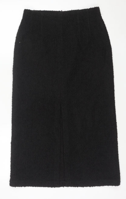 Marks and Spencer Women's Black Wool Blend Pencil Skirt Size 10