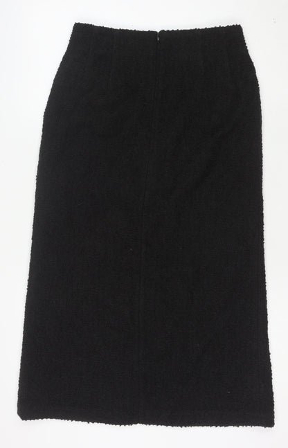 Marks and Spencer Women's Black Wool Blend Pencil Skirt Size 10
