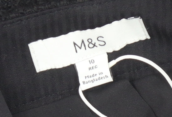 Marks and Spencer Women's Black Wool Blend Pencil Skirt Size 10