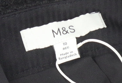 Marks and Spencer Women's Black Wool Blend Pencil Skirt Size 10