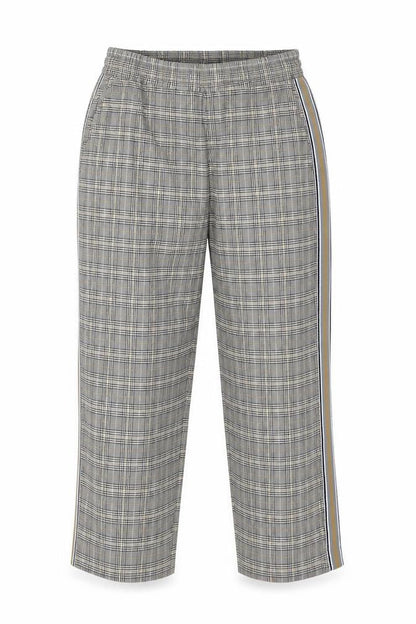 Zara Women Grey Check Trousers Size S Regular Fit Stretch