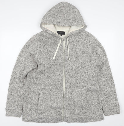 Next Women Grey Hooded Full Zip Jacket Size 22 Plus Lined Knit