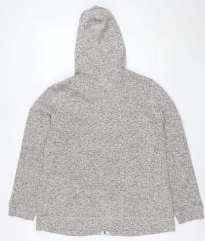 Next Women Grey Hooded Full Zip Jacket Size 22 Plus Lined Knit