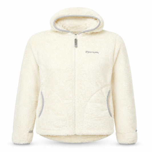 Sprayway Teens White Fleece Hooded Zip Jacket Size 14