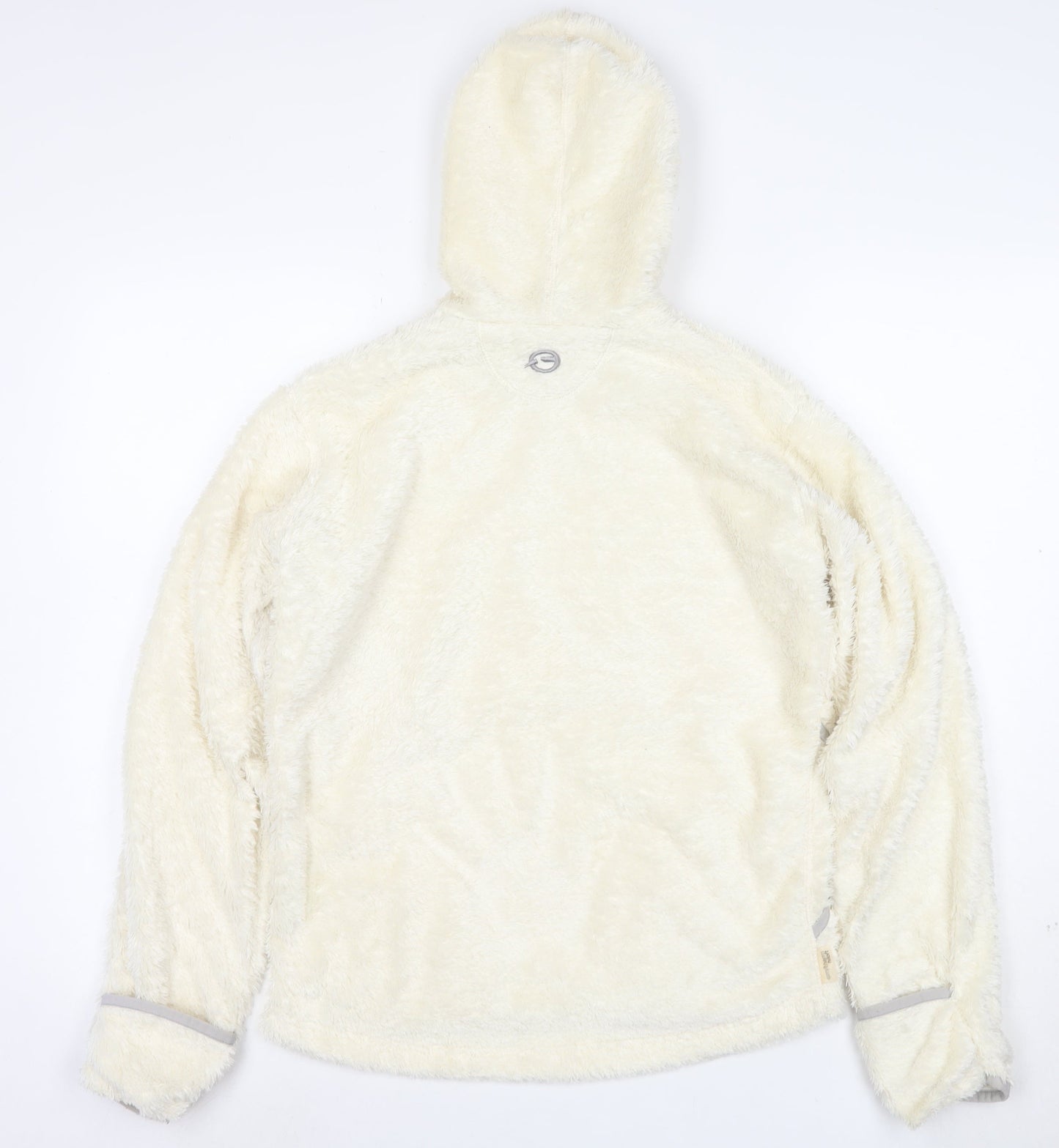 Sprayway Teens White Fleece Hooded Zip Jacket Size 14