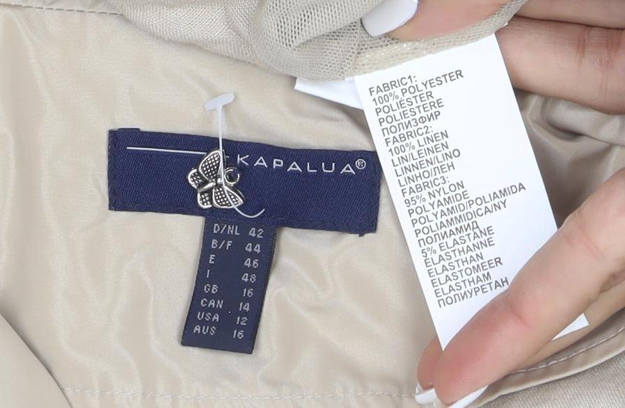 Kapaluá Women’s Beige Short Blazer Jacket Size 16 Lightweight Classic Style