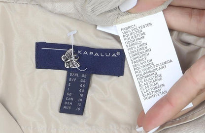 Kapaluá Women’s Beige Short Blazer Jacket Size 16 Lightweight Classic Style