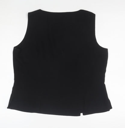 Jacques Vert Women's Black Sleeveless Blouse Size 16