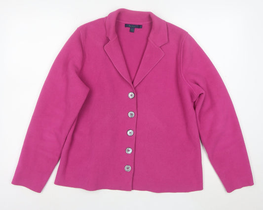 Boden Women Pink Fleece Blazer Jacket Size M Button Up