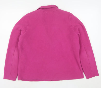 Boden Women Pink Fleece Blazer Jacket Size M Button Up