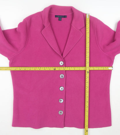 Boden Women Pink Fleece Blazer Jacket Size M Button Up