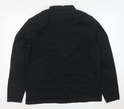 ARNE Men's Black XL Slim Fit Cotton Zip Up Jacket