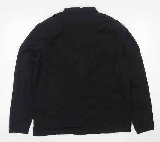 ARNE Men's Black XL Slim Fit Cotton Zip Up Jacket