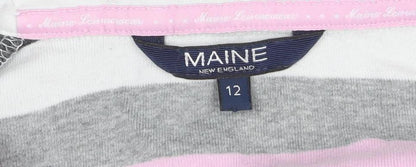 Maine New England Womens Multicoloured Striped Cotton Rugby Top Size 12
