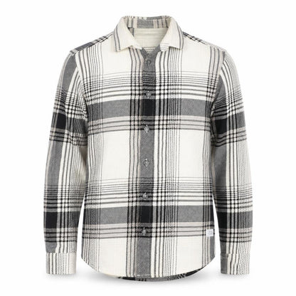 River Island Men's Black Plaid Button-Up Cotton Shirt Size S