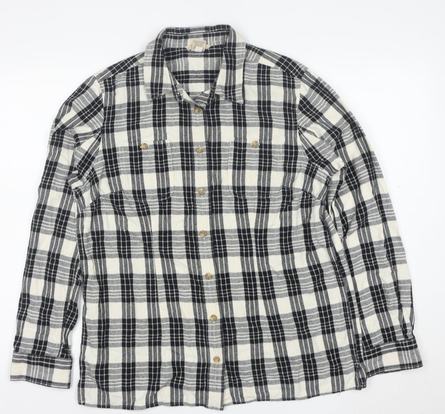 Prototype Trading Men's Black Check Flannel Button-Up Shirt M
