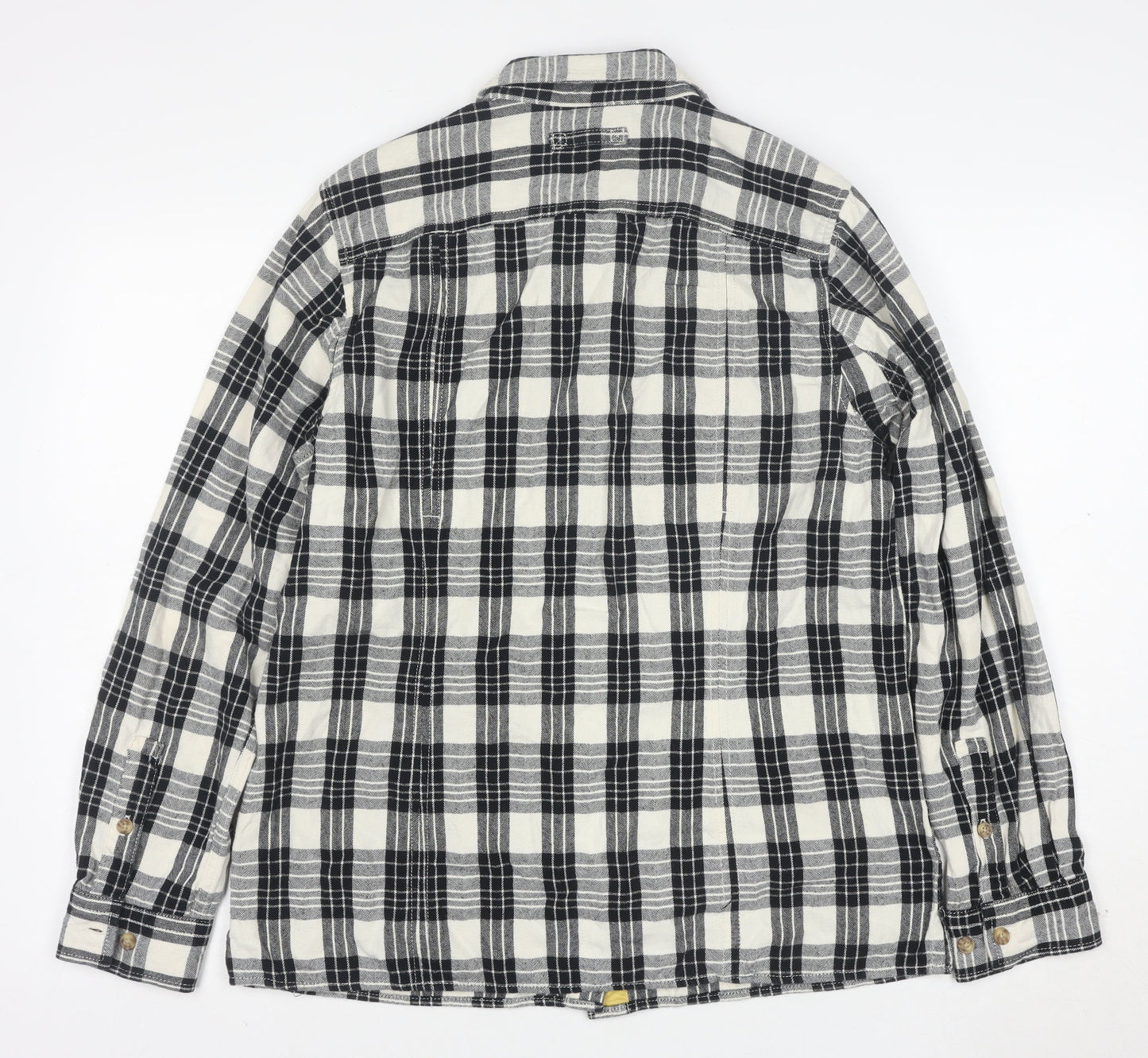 Prototype Trading Men's Black Check Flannel Button-Up Shirt M