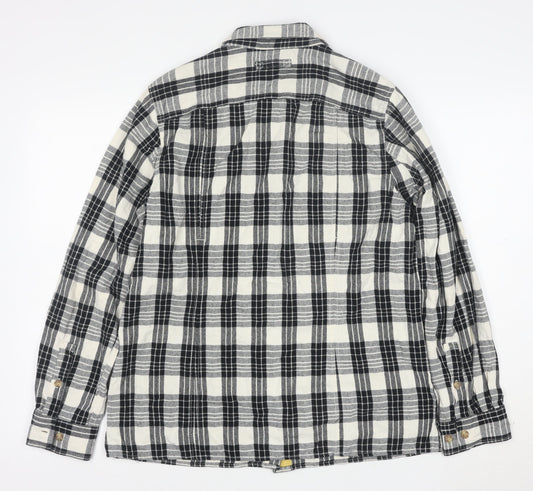 Prototype Trading Men's Black Check Flannel Button-Up Shirt M