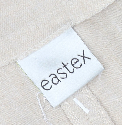 Eastex Women Beige High Rise Straight Trousers Size 12