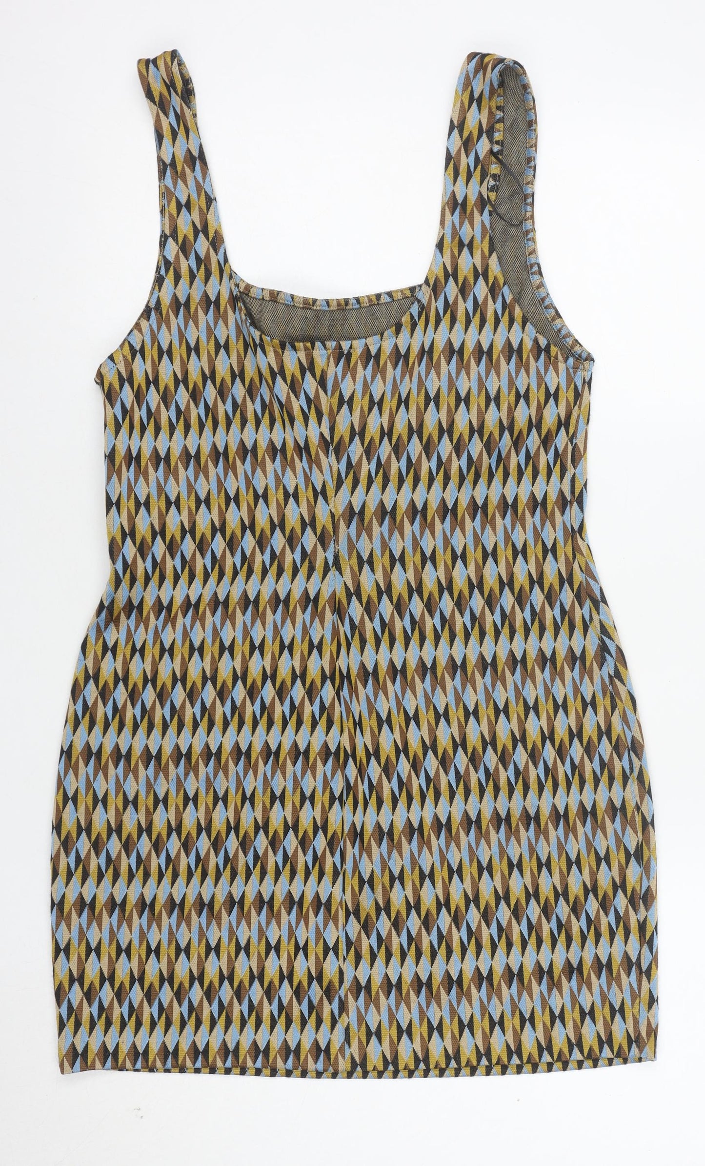 ZARA Women Multicoloured S Geometric Pinafore Dress