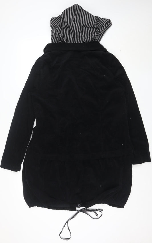 Myrine Essentials Women’s Black Corduroy Hooded Jacket Size L