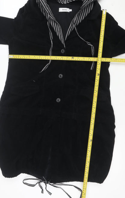 Myrine Essentials Women’s Black Corduroy Hooded Jacket Size L