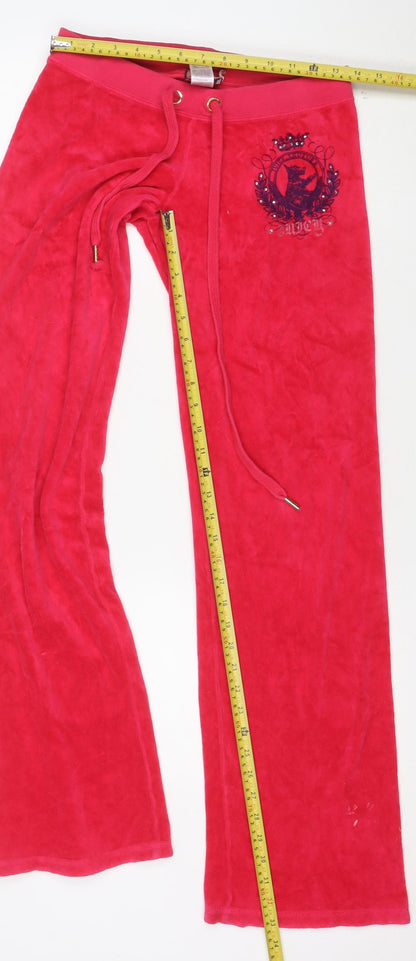 Juicy Couture Womens Pink Velour Sweatpants XS Petite Drawstring