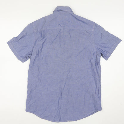 Original Penguin Boys Blue Chambray Button-Down Short Sleeve Shirt 10 Years