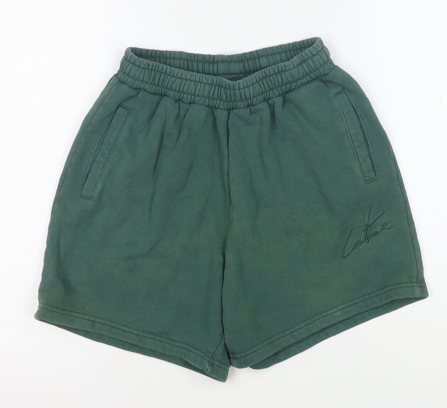 Couture Women’s Green Sweat Shorts Size 8 Cotton Jersey Activewear